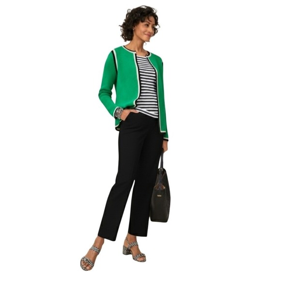 Talbots Bristol Pant Women's Size 8 Black Cotton Blend Career Casual $139 - Picture 1 of 10